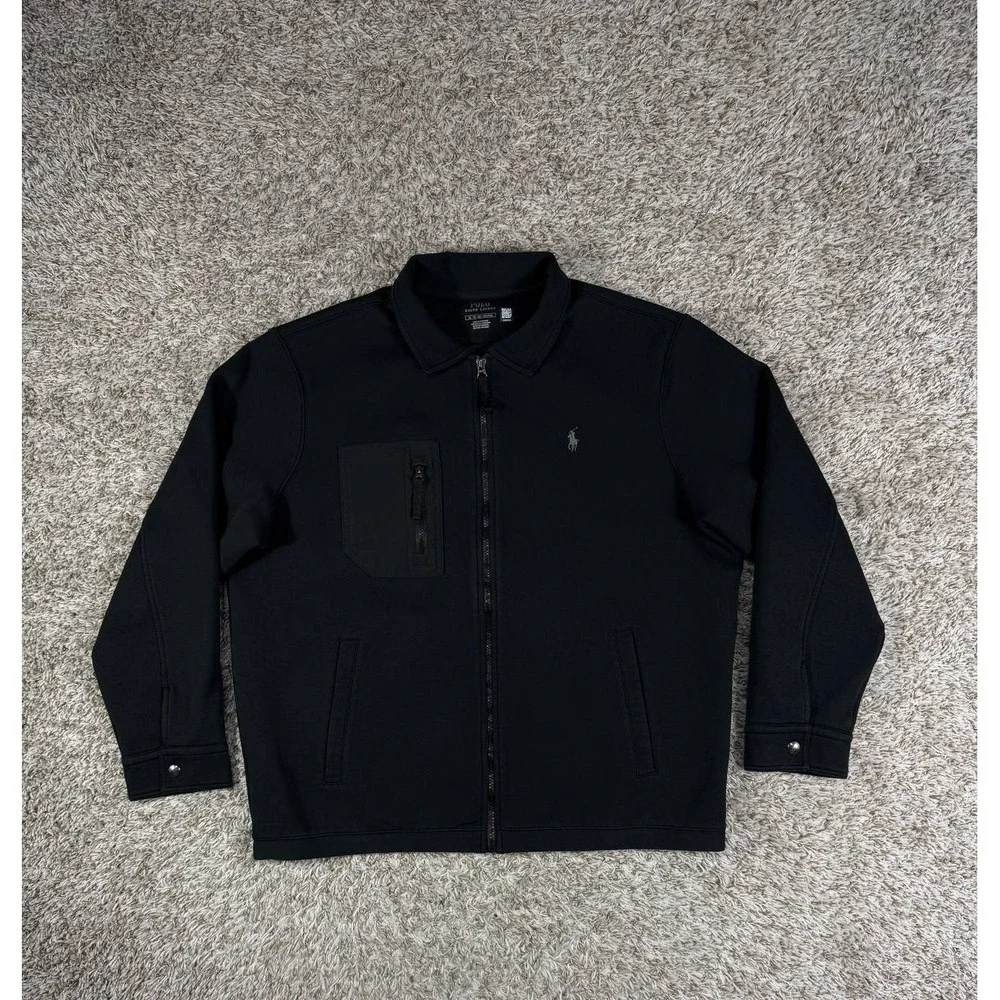 Polo Ralph Lauren Double-Knit Black Shirt Jacket Men's Size XL